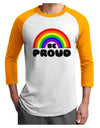 TooLoud Rainbow - Be Proud Gay Pride Adult Raglan Shirt-Raglan Shirt-TooLoud-White-Gold-X-Small-Davson Sales