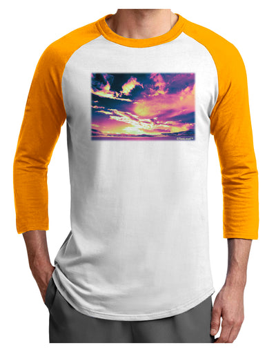 Blue Mesa Reservoir Surreal Adult Raglan Shirt-TooLoud-White-Gold-X-Small-Davson Sales