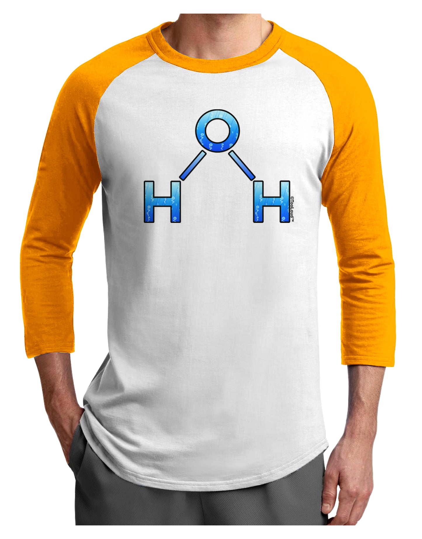 Water Molecule Adult Raglan Shirt by TooLoud-TooLoud-White-Gold-X-Small-Davson Sales
