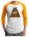 Anime Cat Loves Sushi Adult Raglan Shirt by TooLoud-TooLoud-White-Gold-X-Small-Davson Sales