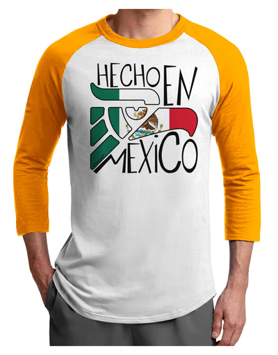 Hecho en Mexico Design - Mexican Flag Adult Raglan Shirt by TooLoud-TooLoud-White-Gold-X-Small-Davson Sales