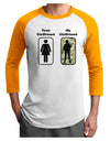 TooLoud Your Girlfriend My Girlfriend Military Adult Raglan Shirt-Raglan Shirt-TooLoud-White-Gold-X-Small-Davson Sales