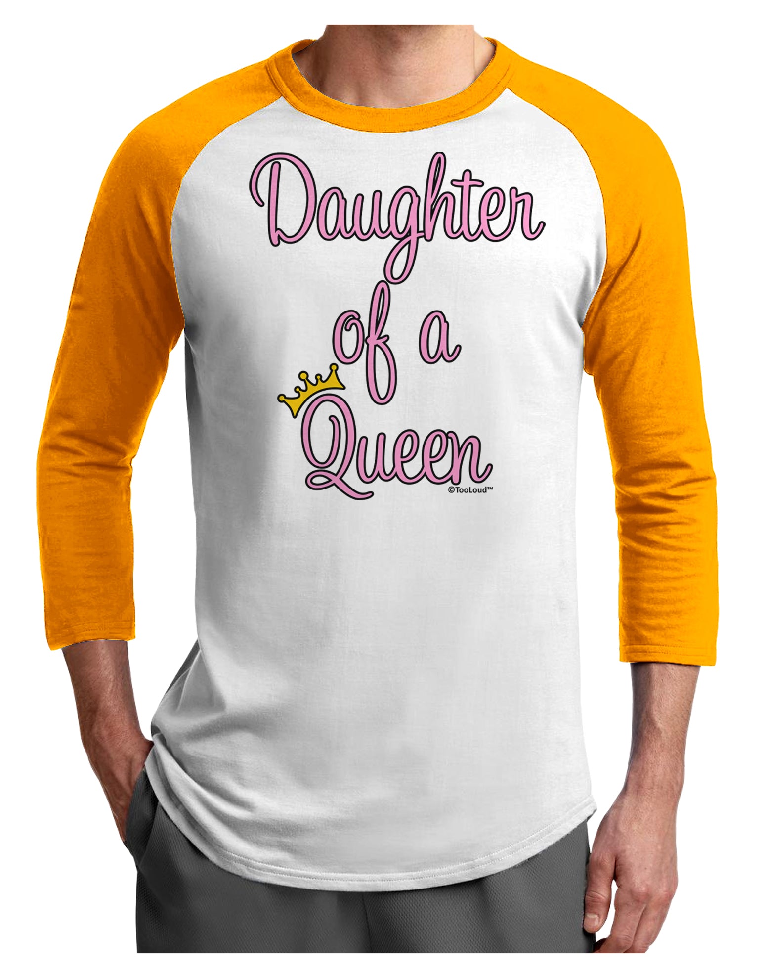 Daughter of a Queen - Matching Mom and Daughter Design Adult Raglan Shirt by TooLoud-TooLoud-White-Gold-X-Small-Davson Sales