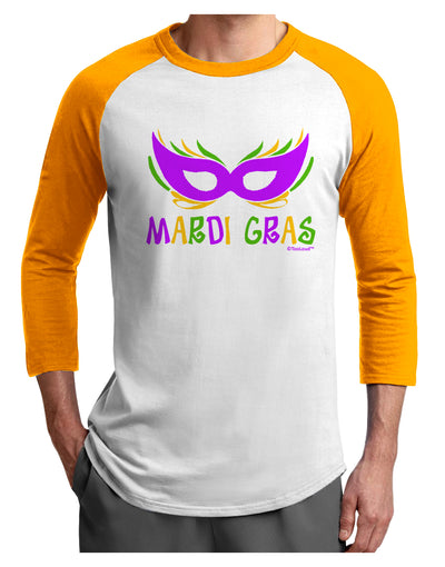 Mardi Gras - Purple Gold Green Mask Adult Raglan Shirt by TooLoud-TooLoud-White-Gold-X-Small-Davson Sales