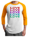 Colorful Love Kisses Adult Raglan Shirt