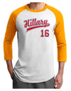 Hillary Jersey 16 Adult Raglan Shirt-TooLoud-White-Gold-X-Small-Davson Sales