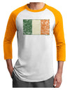 Distressed Irish Flag - Flag of Ireland Adult Raglan Shirt-Raglan Shirt-TooLoud-White-Gold-X-Small-Davson Sales