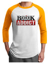 Book Addict Adult Raglan Shirt-TooLoud-White-Gold-XXX-Large-Davson Sales