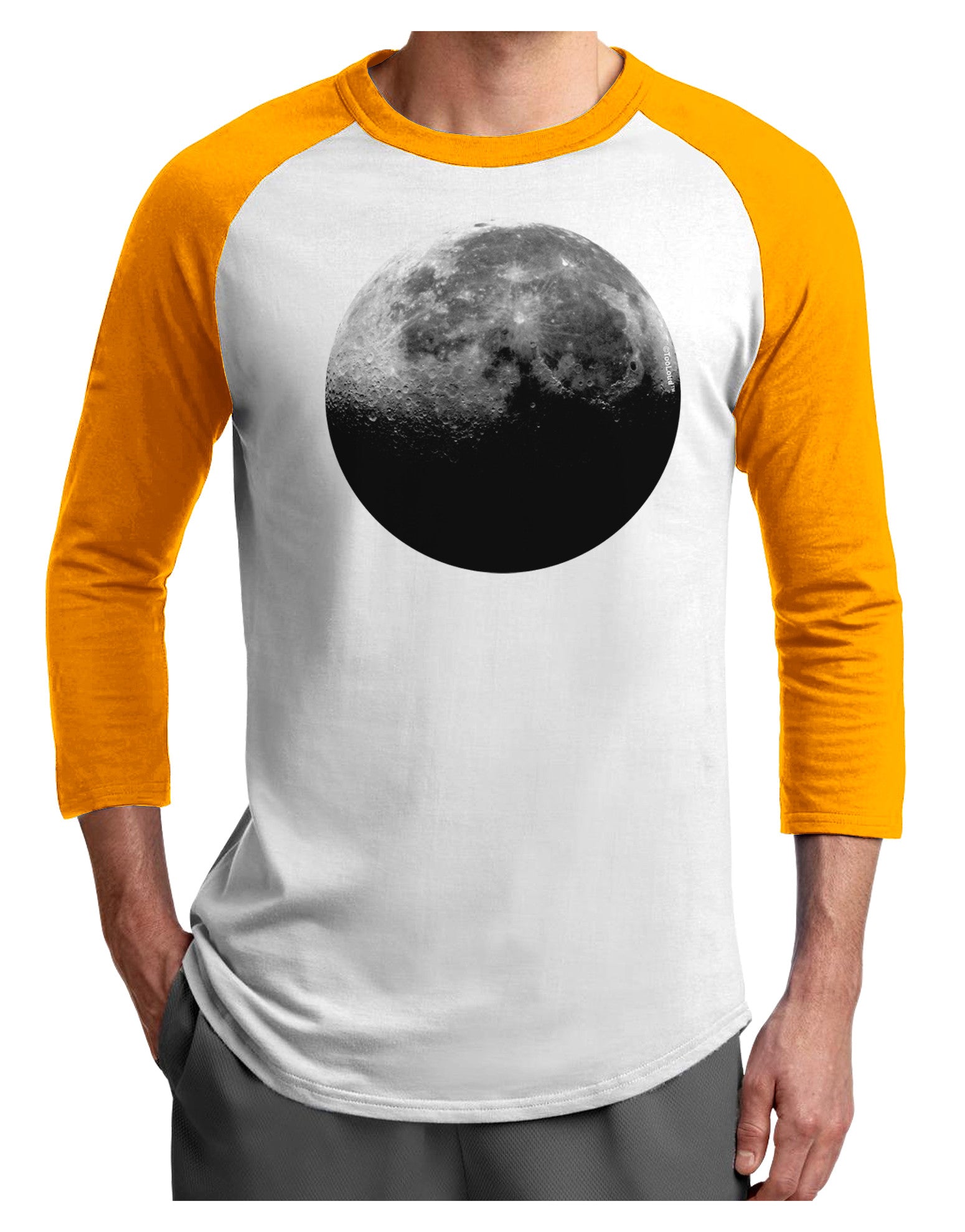Moon of Earth Adult Raglan Shirt-Raglan Shirt-TooLoud-White-Gold-X-Small-Davson Sales