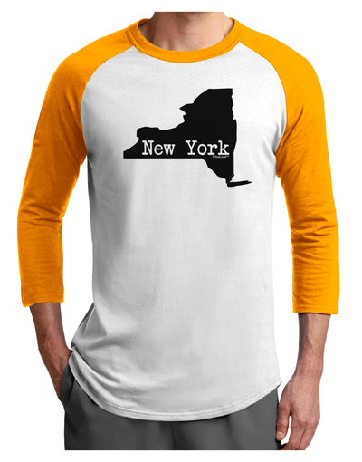 New York - United States Shape Adult Raglan Shirt by TooLoud-TooLoud-White-Gold-X-Small-Davson Sales