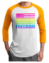 American Pride - Rainbow Flag - Freedom Adult Raglan Shirt-TooLoud-White-Gold-X-Small-Davson Sales
