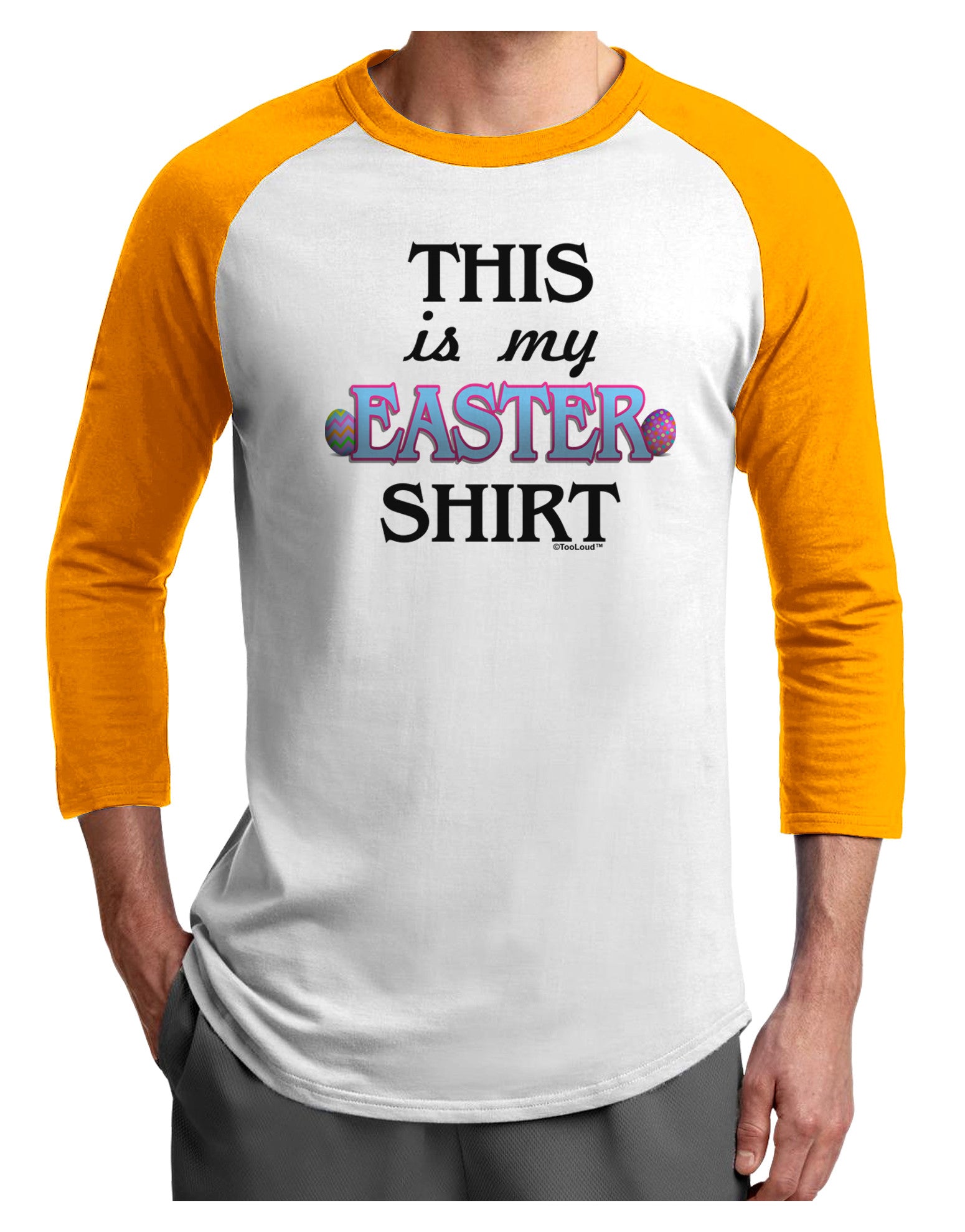 This Is My Easter Shirt Adult Raglan Shirt-TooLoud-White-Gold-X-Small-Davson Sales