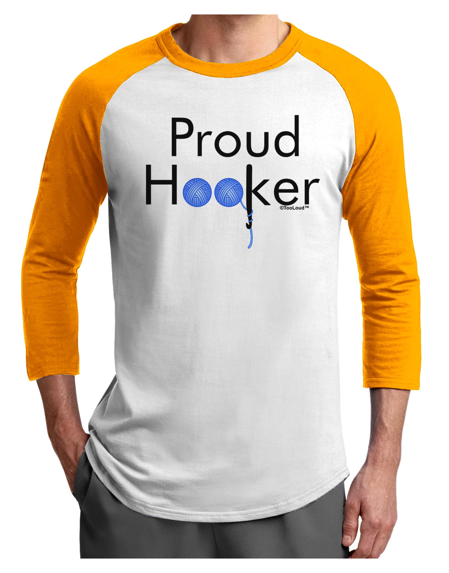 Proud Hooker Adult Raglan Shirt-Raglan Shirt-TooLoud-White-Gold-X-Small-Davson Sales