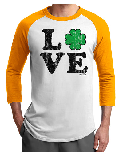 Irish Love - Distressed Adult Raglan Shirt by TooLoud-TooLoud-White-Gold-X-Small-Davson Sales