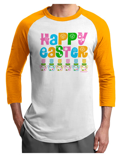 Happy Easter - Tulips Adult Raglan Shirt by TooLoud-TooLoud-White-Gold-X-Small-Davson Sales