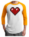 Pixel Heart Design 1 - Valentine's Day Adult Raglan Shirt-Raglan Shirt-TooLoud-White-Gold-X-Small-Davson Sales