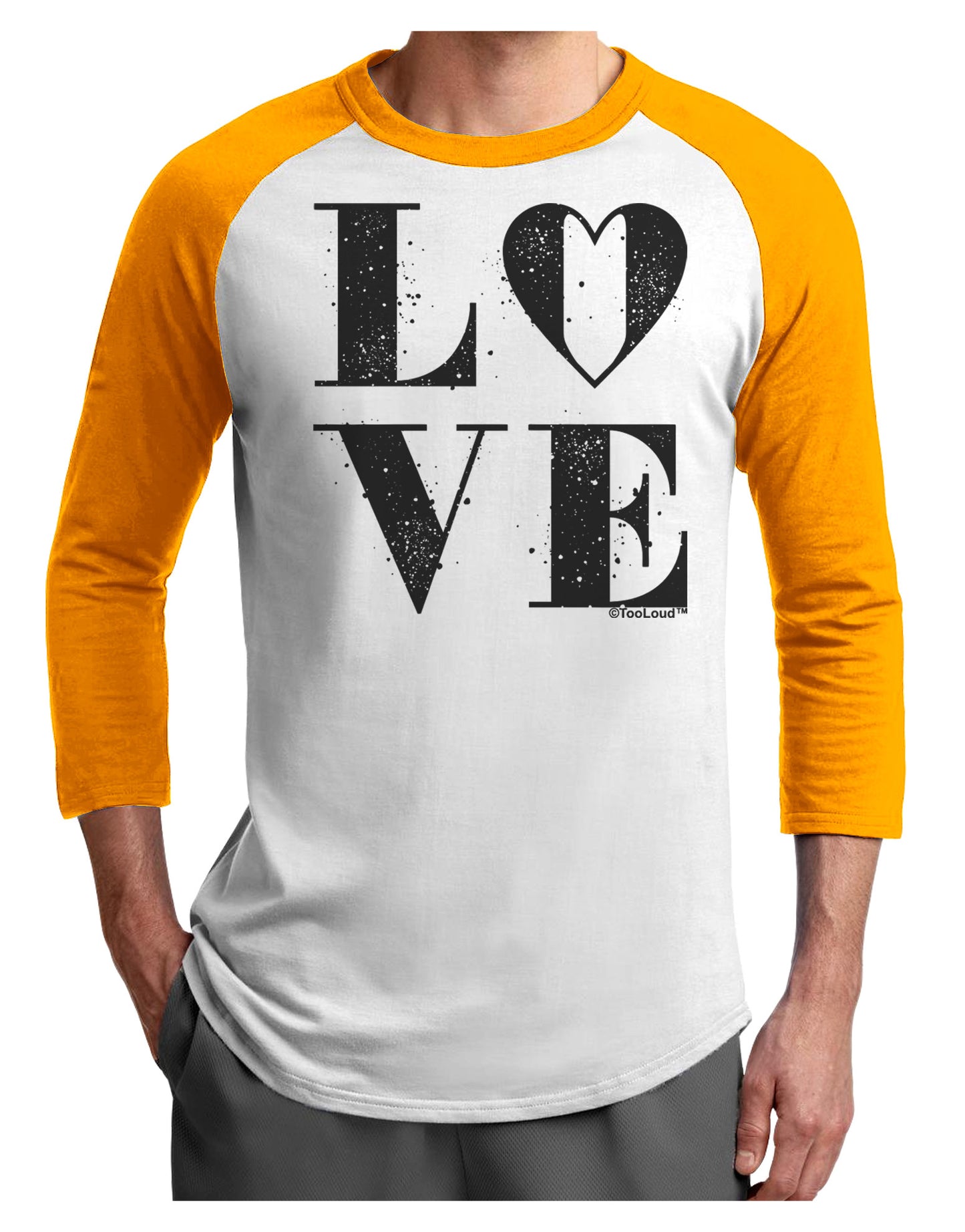 Love Splatter Adult Raglan Shirt-Raglan Shirt-TooLoud-White-Gold-X-Small-Davson Sales