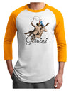 Gemini Illustration Color Adult Raglan Shirt-TooLoud-White-Gold-X-Small-Davson Sales