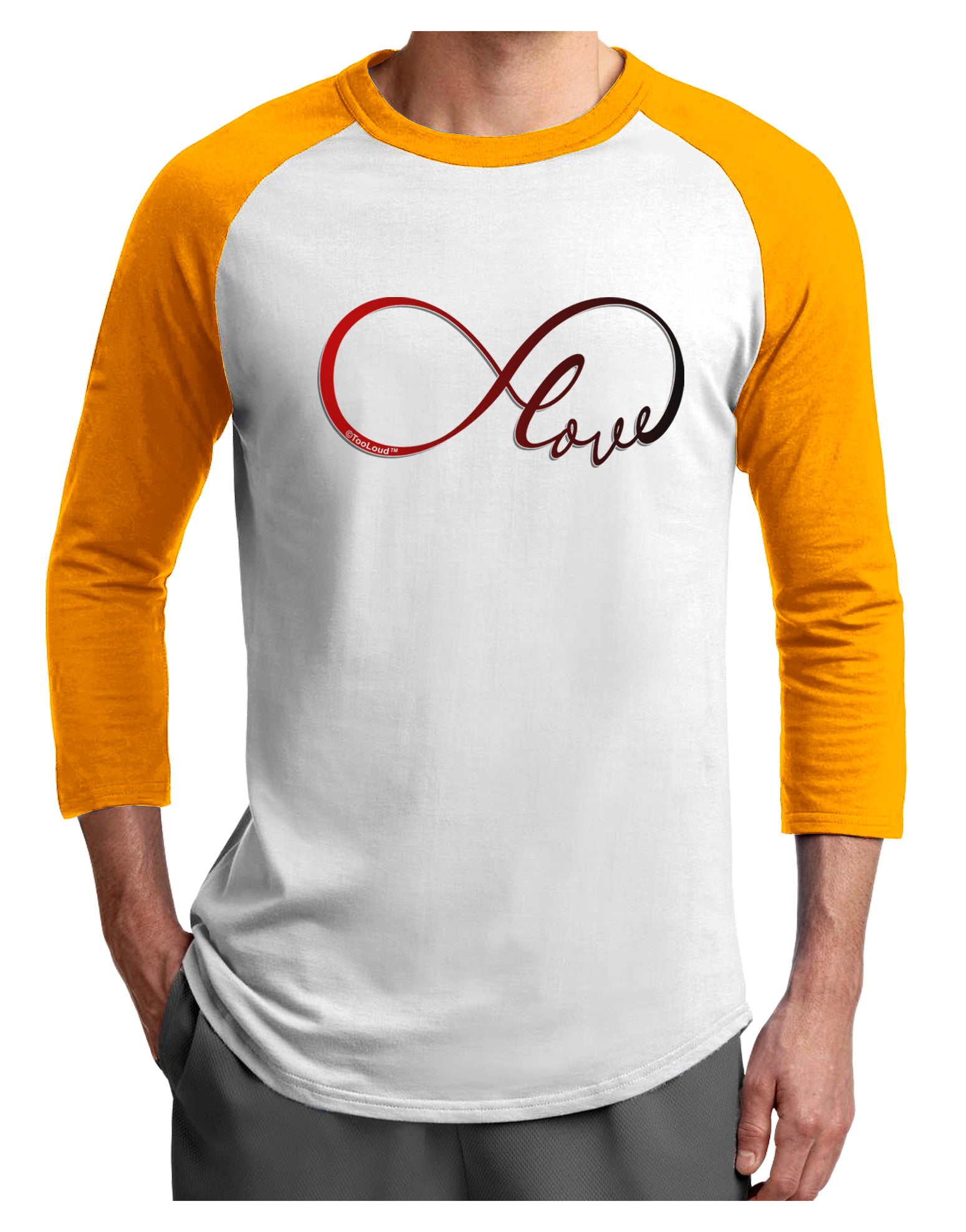 Infinite Love Adult Raglan Shirt-Raglan Shirt-TooLoud-White-Gold-X-Small-Davson Sales