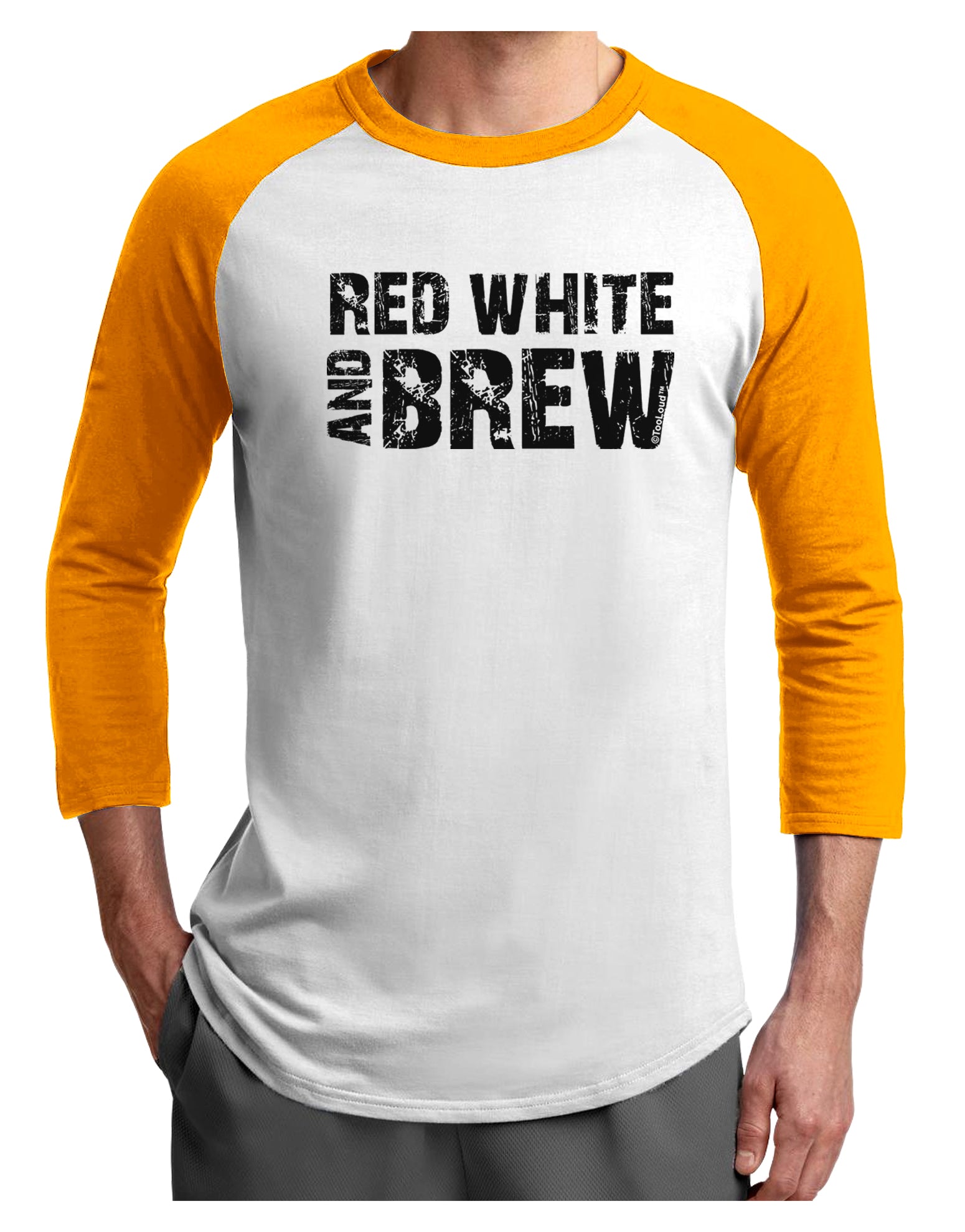 Red White and Brew Adult Raglan Shirt by TooLoud-TooLoud-White-Gold-X-Small-Davson Sales