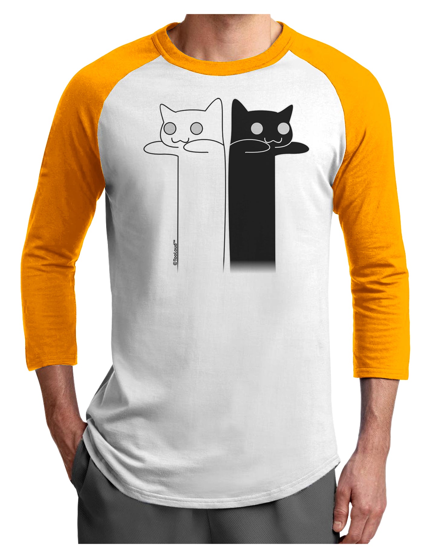 Longcat and Tacgnol - Internet Humor Adult Raglan Shirt by TooLoud-TooLoud-White-Gold-X-Small-Davson Sales