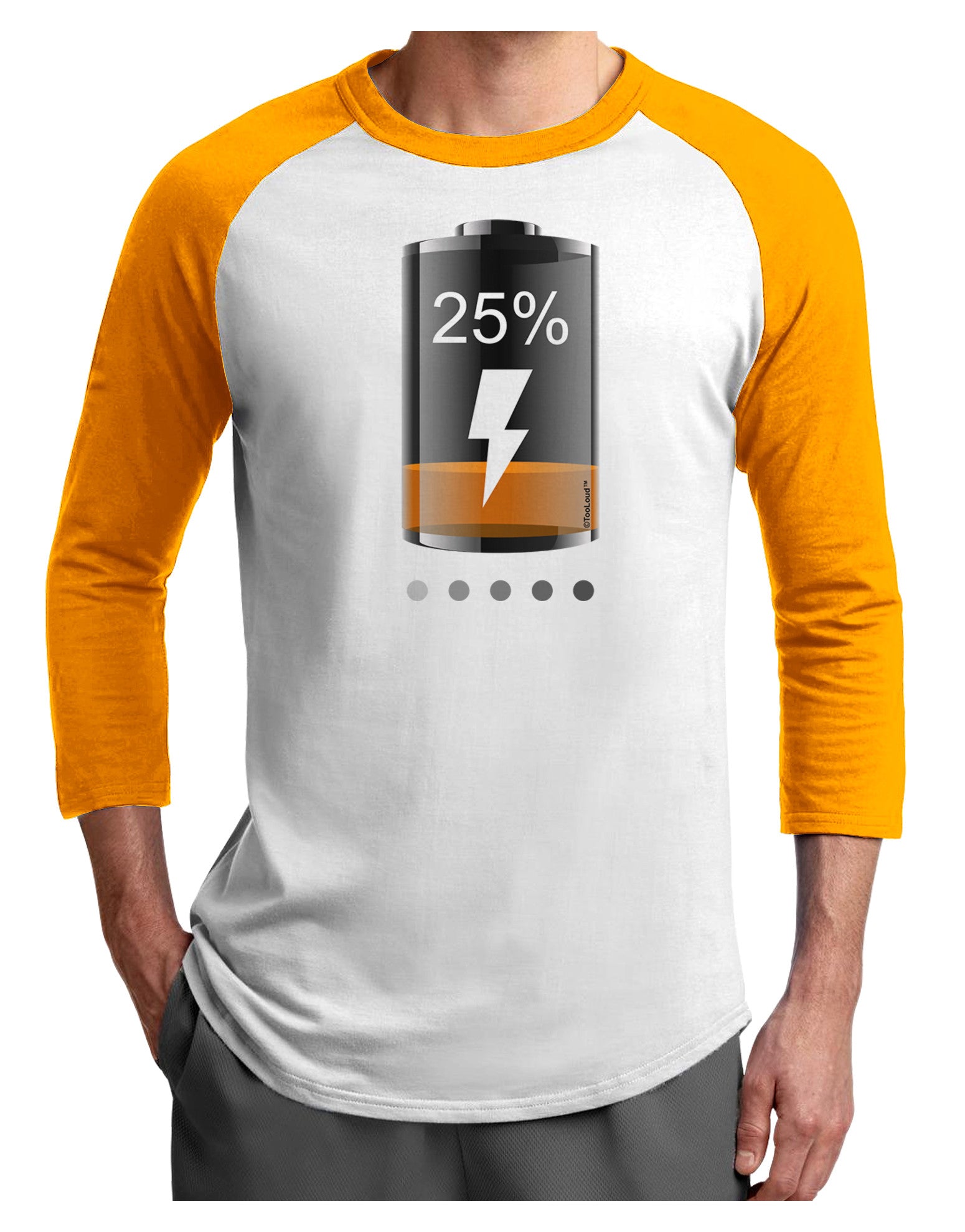 Low Energy 25 Percent Adult Raglan Shirt-Raglan Shirt-TooLoud-White-Gold-X-Small-Davson Sales