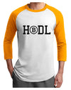 HODL Bitcoin Adult Raglan Shirt White Gold 3XL Tooloud
