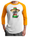 Sombrero and Poncho Cat - Metallic Adult Raglan Shirt by TooLoud-TooLoud-White-Gold-X-Small-Davson Sales