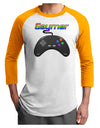 Gaymer Color Adult Raglan Shirt-Raglan Shirt-TooLoud-White-Gold-X-Small-Davson Sales