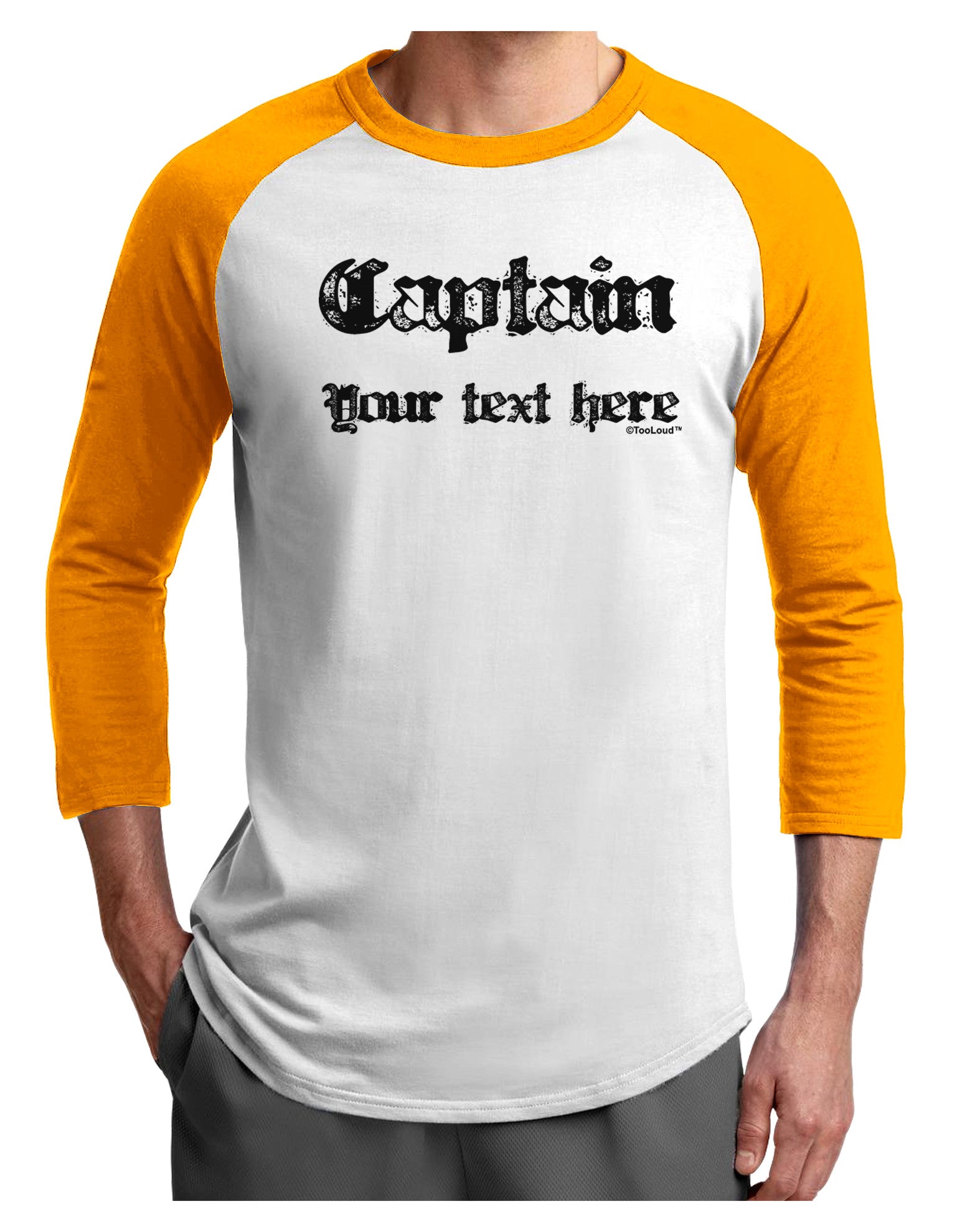 Personalized Captain Adult Raglan Shirt-Raglan Shirt-TooLoud-White-Gold-X-Small-Davson Sales