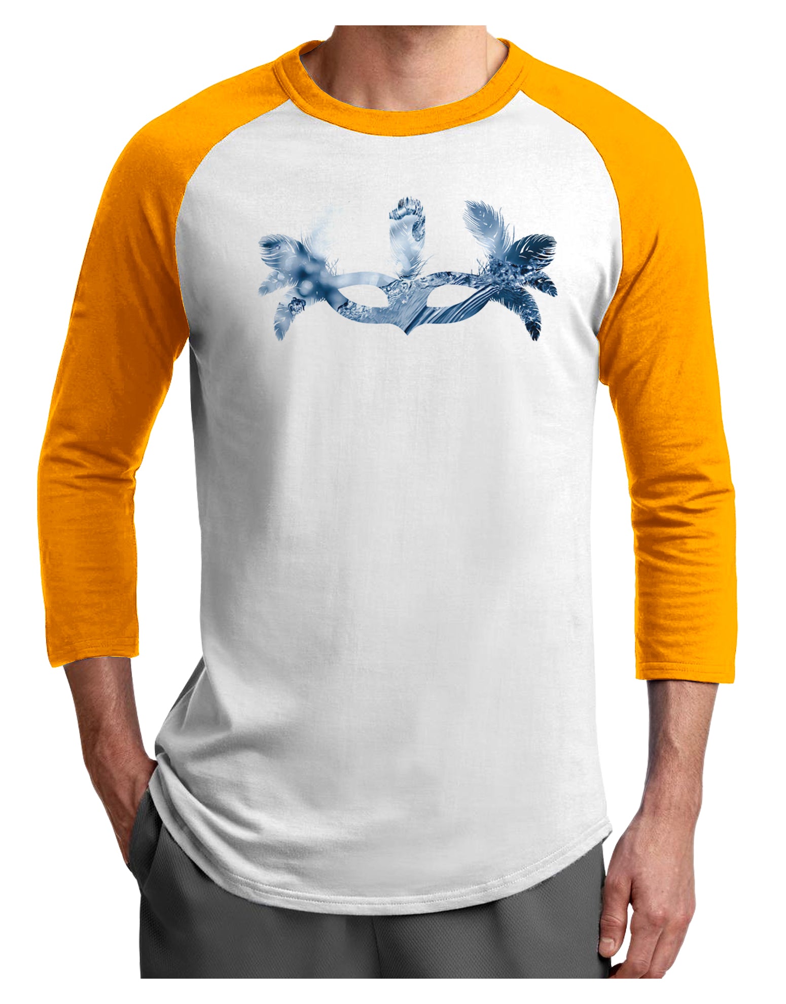 Water Masquerade Mask Adult Raglan Shirt by TooLoud-TooLoud-White-Gold-X-Small-Davson Sales