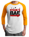 She's BAE - Right Arrow Adult Raglan Shirt-Raglan Shirt-TooLoud-White-Gold-X-Small-Davson Sales