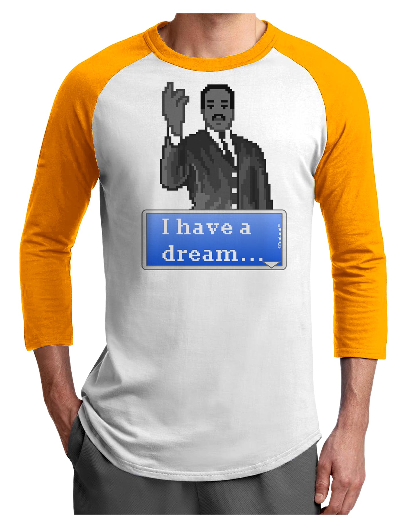 I have a Dream Pixel Art Adult Raglan Shirt by TooLoud-TooLoud-White-Gold-X-Small-Davson Sales
