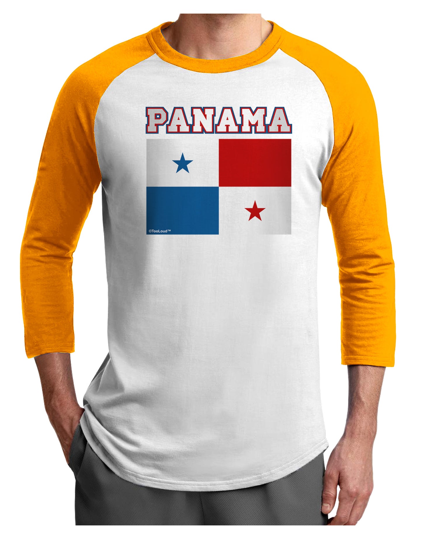 Panama Flag Adult Raglan Shirt-Raglan Shirt-TooLoud-White-Gold-X-Small-Davson Sales