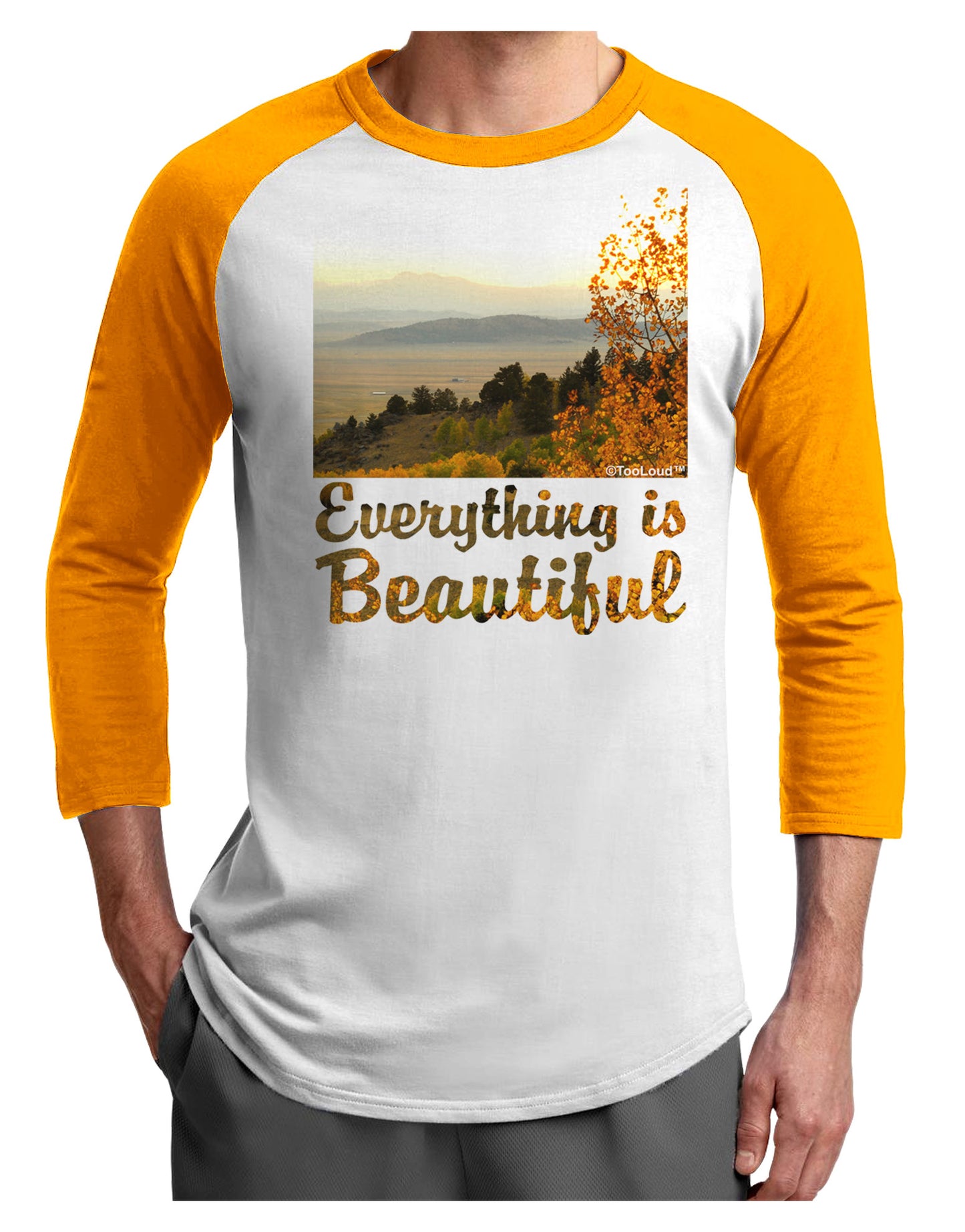 Everything is Beautiful - Sunrise Adult Raglan Shirt by-Raglan Shirt-TooLoud-White-Gold-X-Small-Davson Sales