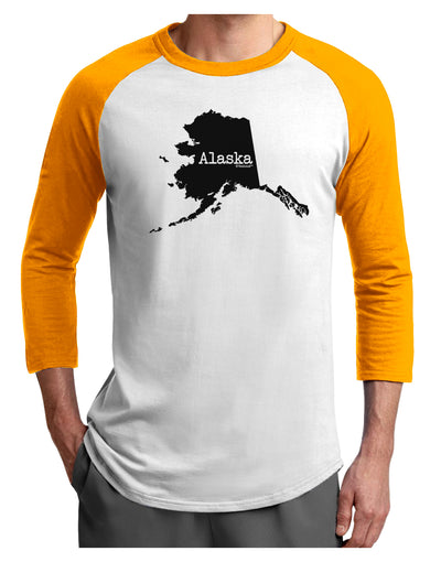 Alaska - United States Shape Adult Raglan Shirt by TooLoud-TooLoud-White-Gold-X-Small-Davson Sales