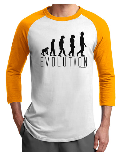 Evolution of Man Adult Raglan Shirt by TooLoud-TooLoud-White-Gold-X-Small-Davson Sales