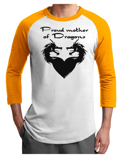 Proud Mother of Dragons Adult Raglan Shirt-TooLoud-White-Gold-X-Small-Davson Sales
