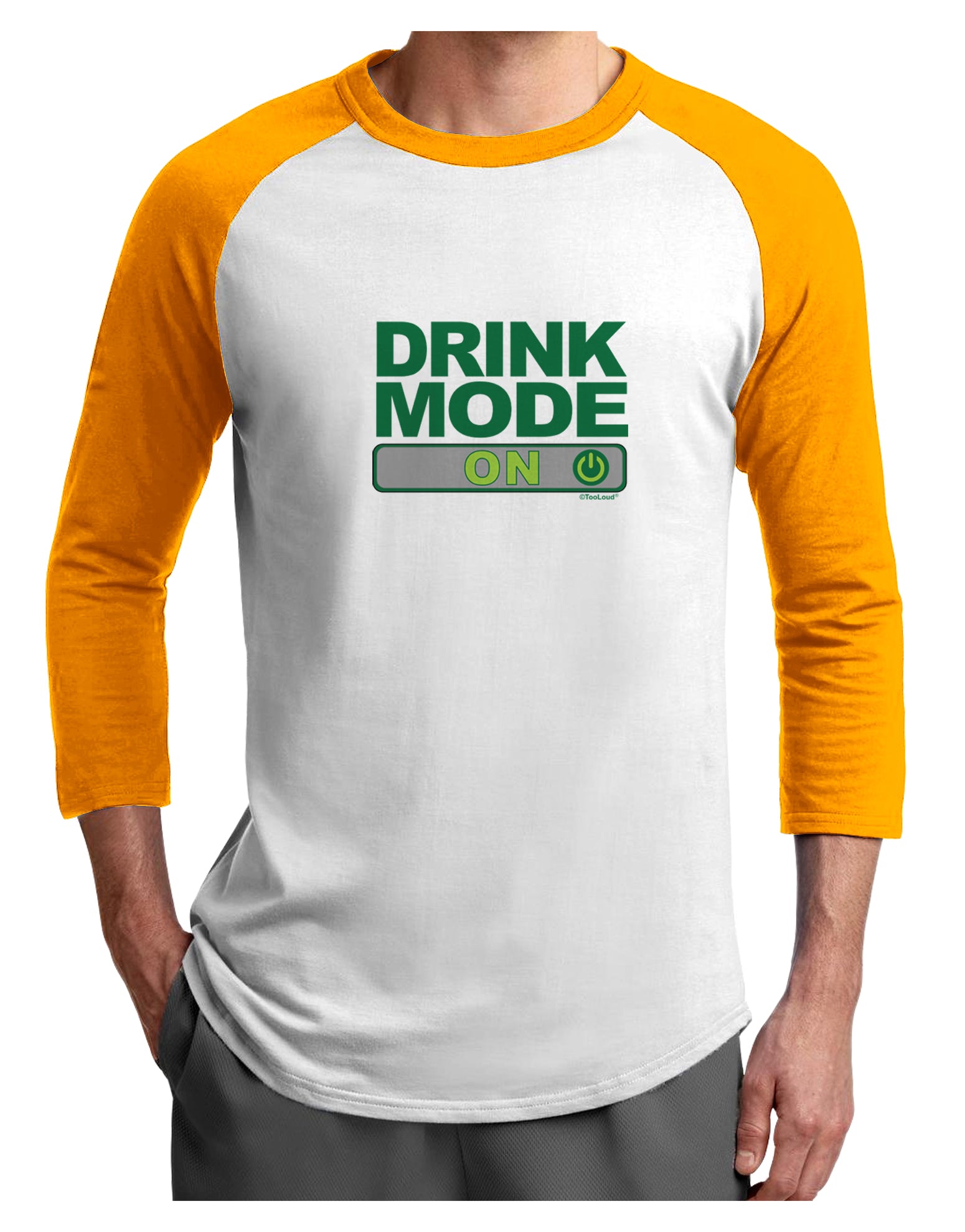 Drink Mode On Adult Raglan Shirt by TooLoud-TooLoud-White-Gold-X-Small-Davson Sales