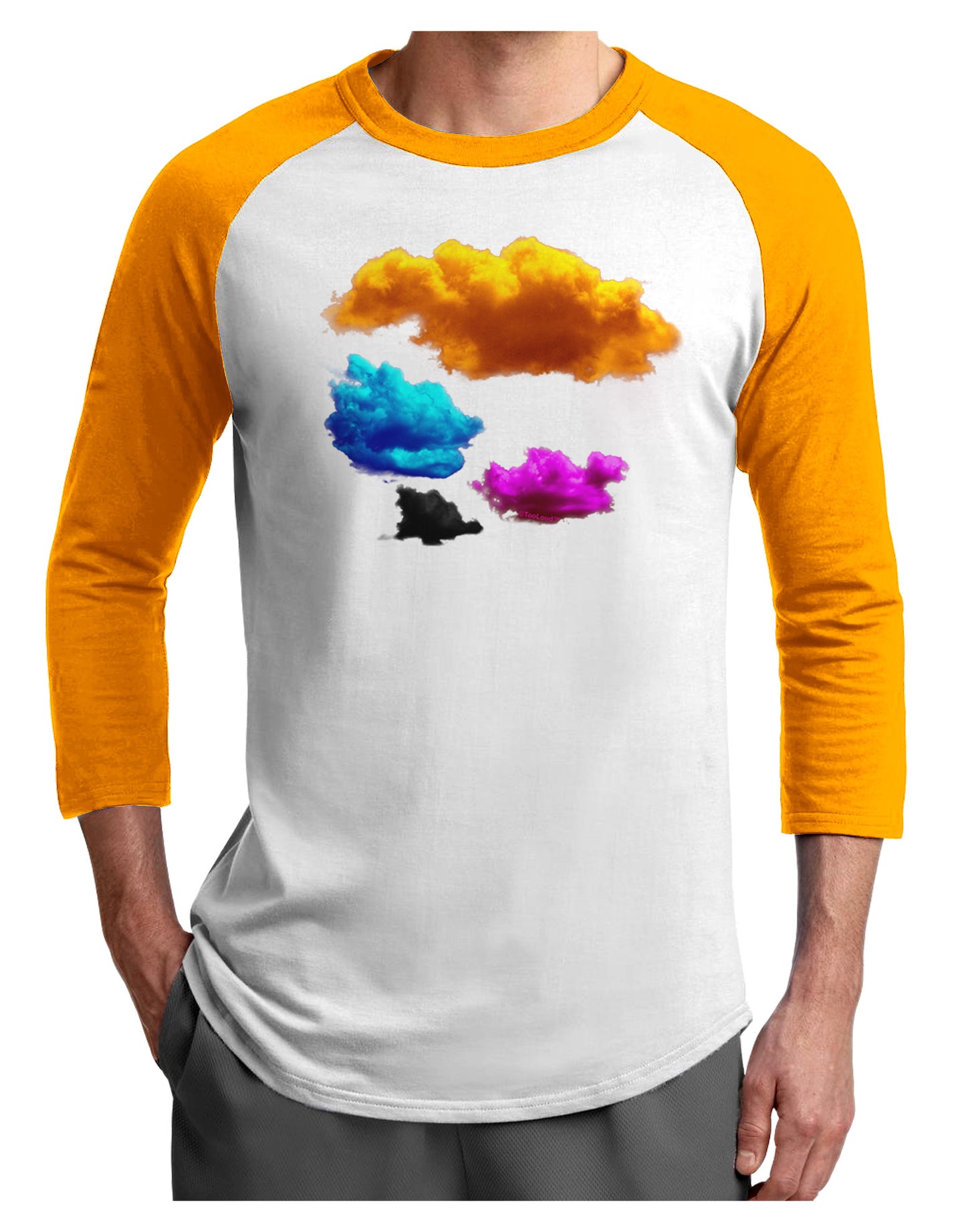 CMYK Clouds Adult Raglan Shirt-Raglan Shirt-TooLoud-White-Gold-X-Small-Davson Sales