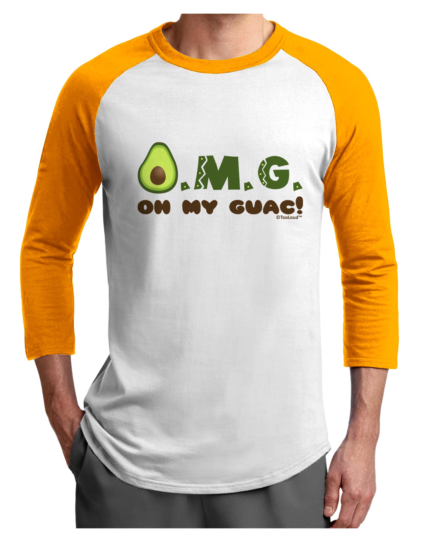 OMG - Oh My Guac - Guacamole Design Adult Raglan Shirt by TooLoud-TooLoud-White-Gold-X-Small-Davson Sales