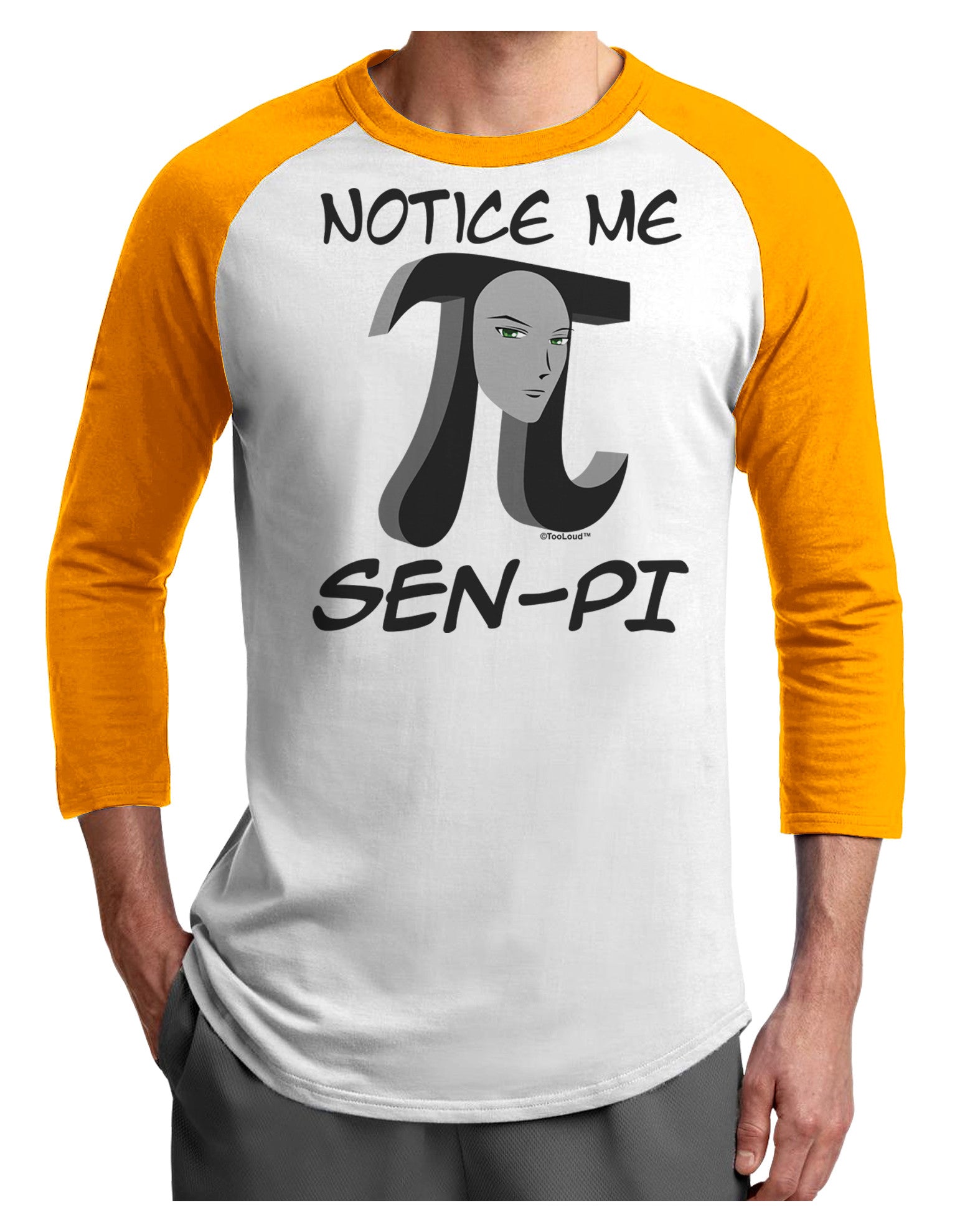 Notice Me Sen-Pi Adult Raglan Shirt-Raglan Shirt-TooLoud-White-Gold-X-Small-Davson Sales