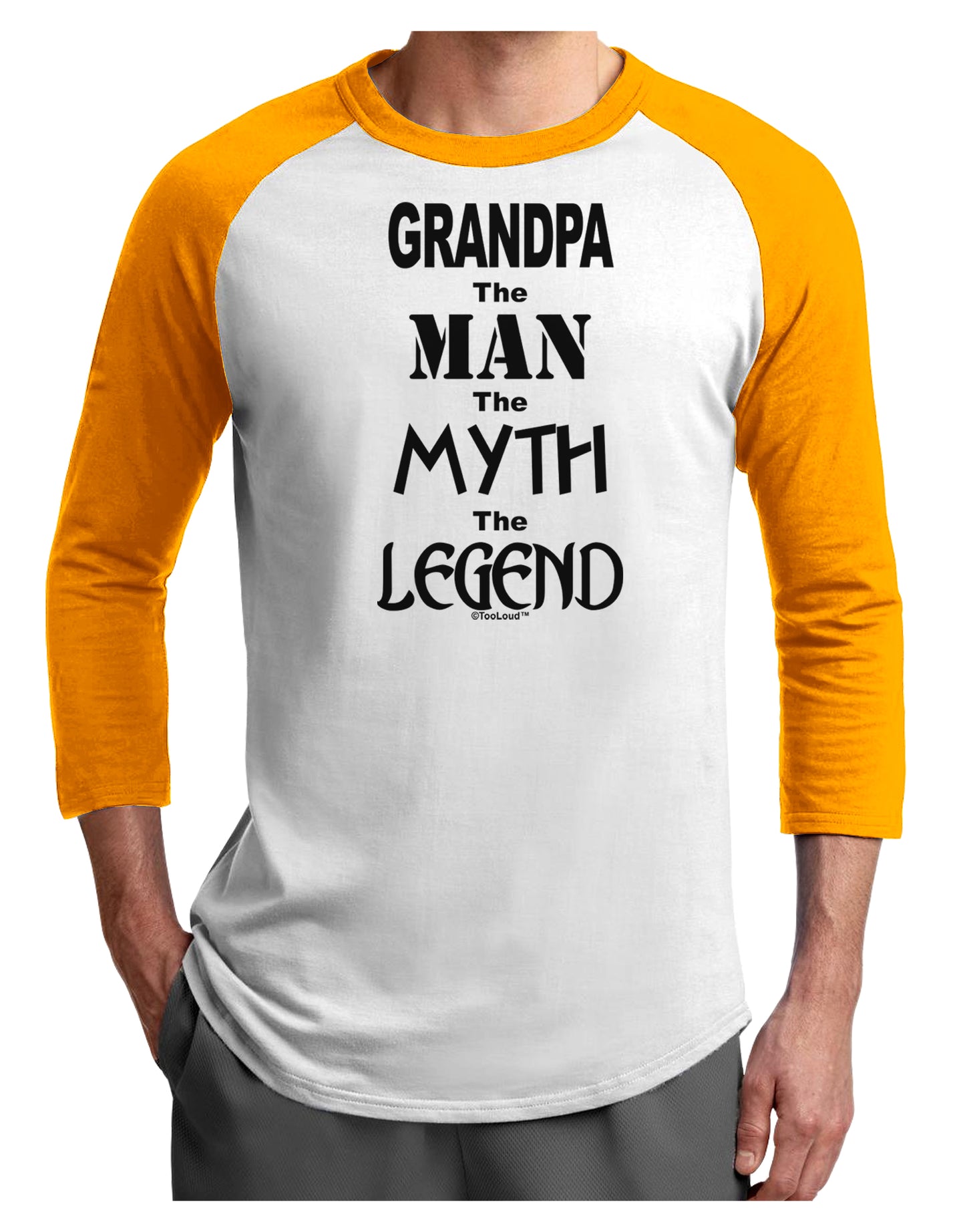 The Man The Myth The Legend Grandpa Adult Raglan Shirt by TooLoud-TooLoud-White-Gold-X-Small-Davson Sales