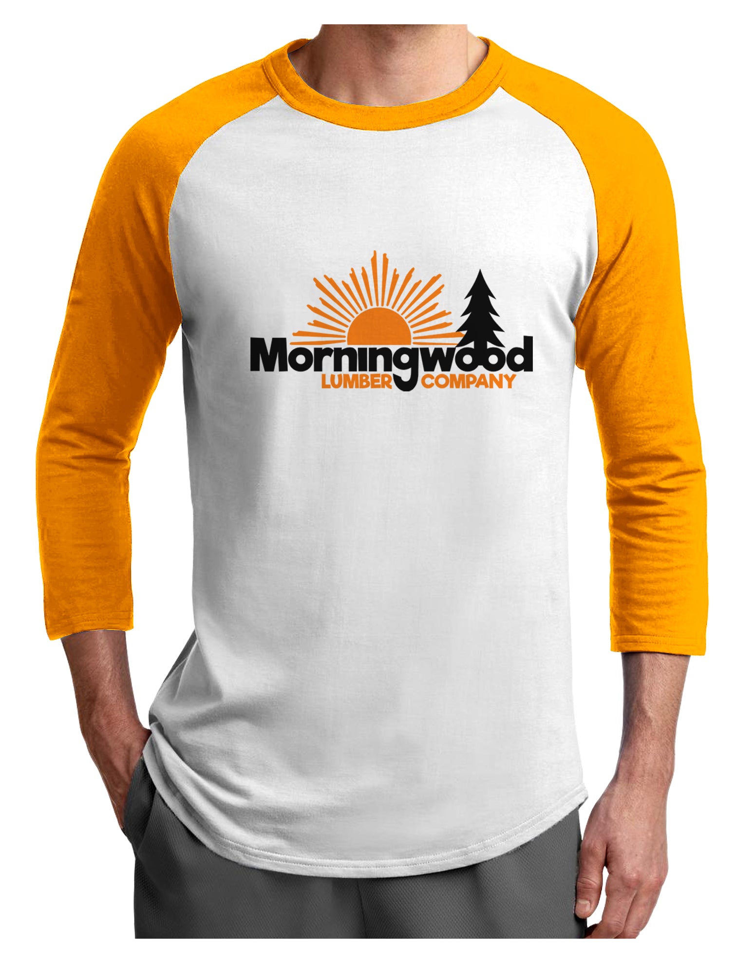 Morningwood Company Funny Adult Raglan Shirt by TooLoud-TooLoud-White-Gold-X-Small-Davson Sales