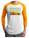 Arizona Scene Watercolor Adult Raglan Shirt-TooLoud-White-Gold-XXX-Large-Davson Sales