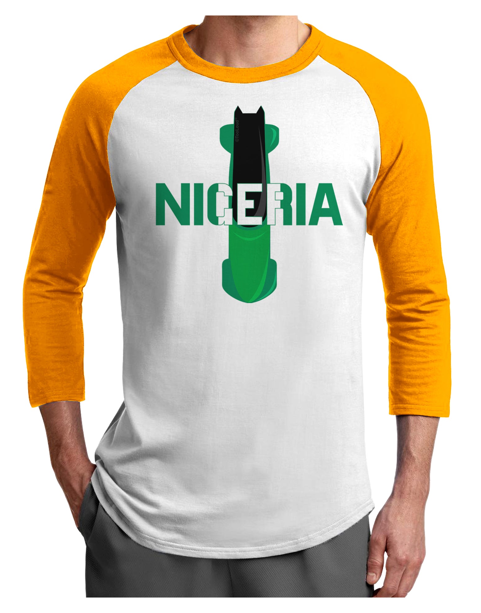 Nigeria Bobsled Adult Raglan Shirt by TooLoud-TooLoud-White-Gold-X-Small-Davson Sales