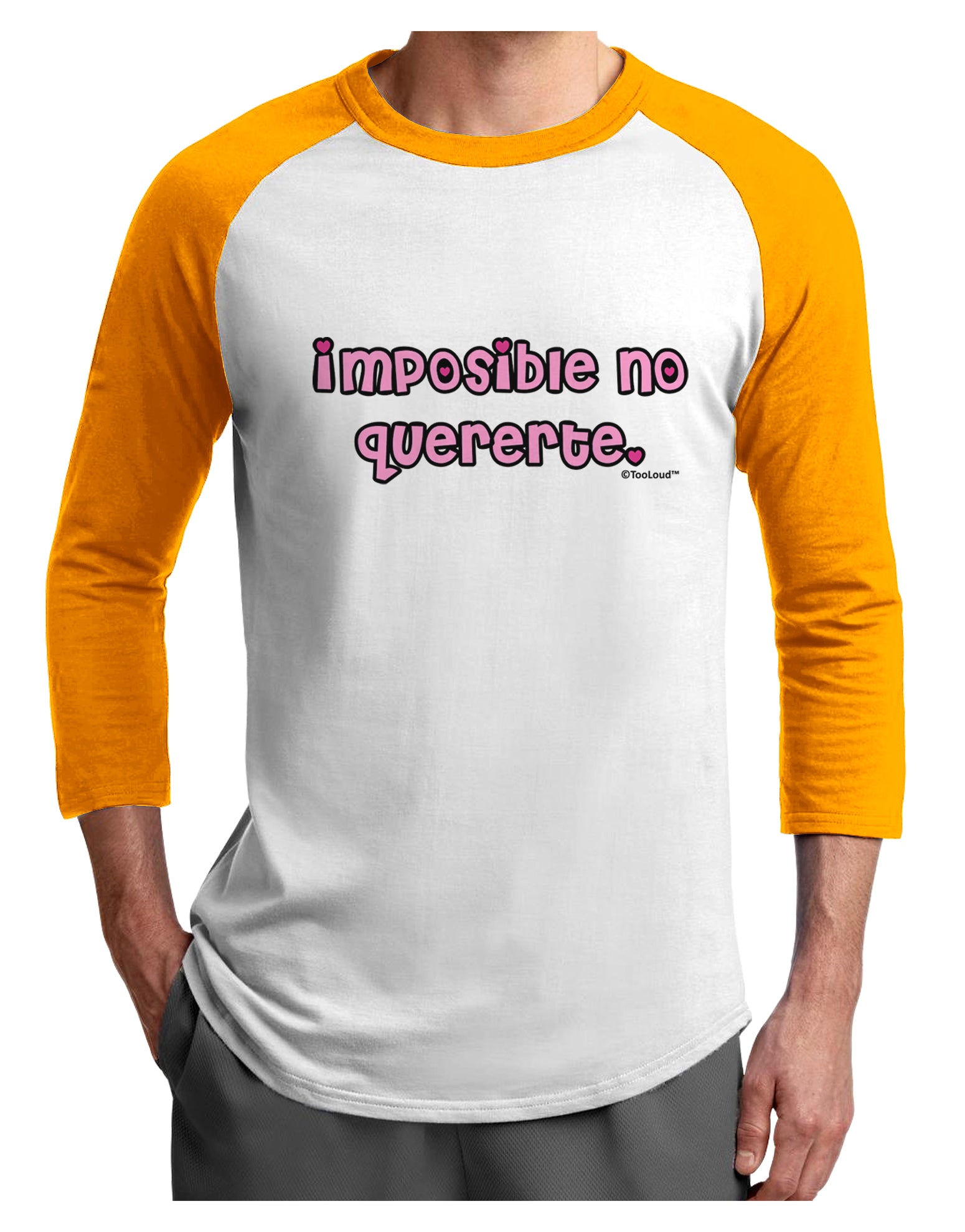 Imposible No Quererte Adult Raglan Shirt by TooLoud-TooLoud-White-Gold-X-Small-Davson Sales