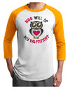 Hoo Will Be My Valentine Adult Raglan Shirt-Raglan Shirt-TooLoud-White-Gold-X-Small-Davson Sales