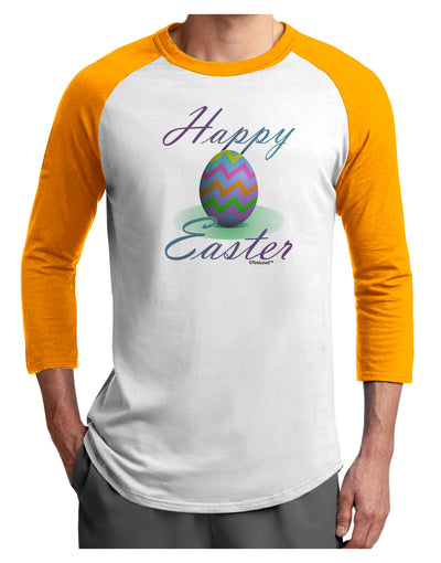 One Happy Easter Egg Adult Raglan Shirt-TooLoud-White-Gold-X-Small-Davson Sales