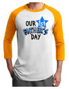 Our 1st Father's Day Adult Raglan Shirt-Raglan Shirt-TooLoud-White-Gold-X-Small-Davson Sales